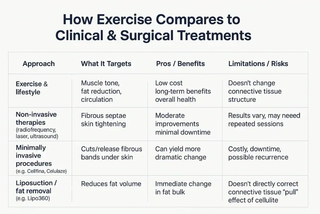 Sculpting Your Bum: Can Toning Exercises Really Reduce Cellulite? 2 How exercise compares to treatments from Lipo 360 Rhyl