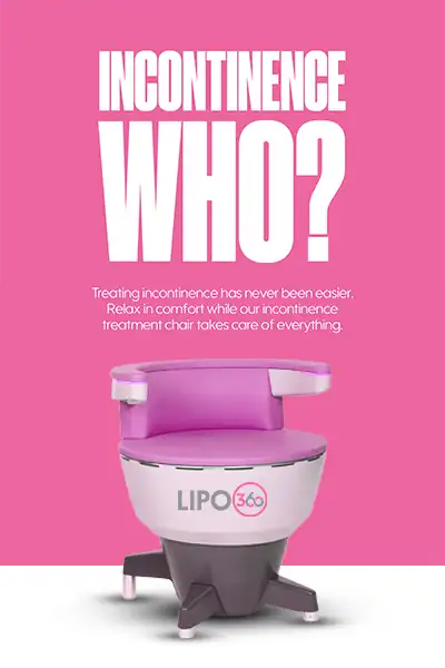 LIPO360 EMS Chair Can Help with Urinary Incontinence 2 Image of a urinary incontinence treatment seat Rhyl